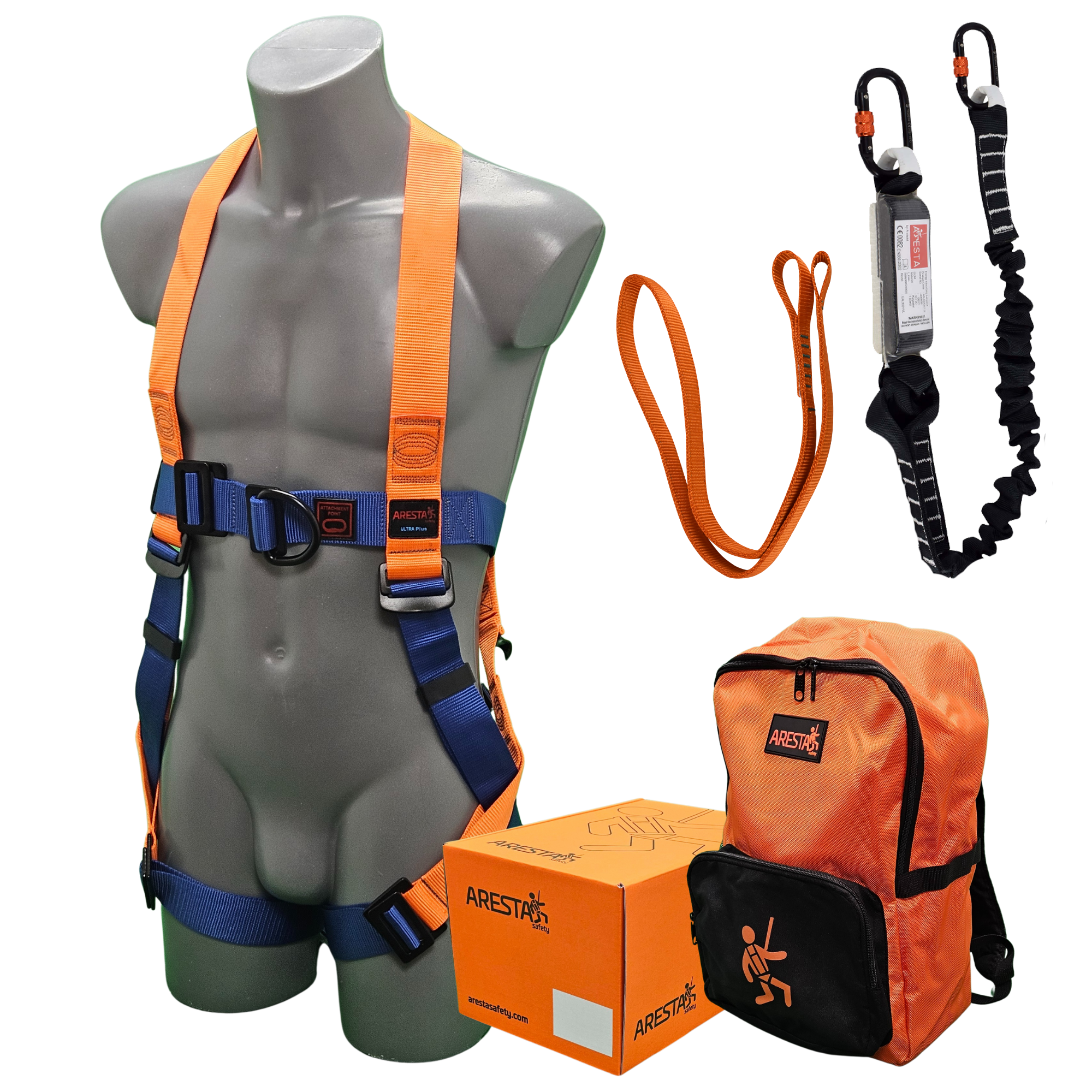 ARESTA General Purpose Kit 1.5 - 2 Point Harness Standard Buckle, 1.5m Lanyard with Shock Absorber, 1.5 Webbing Sling