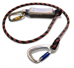 Aaresta Fall Arrest Lanyard featuring 50mm webbing, shock absorber, and 1.7m of 12mm integral kernmantel rope lanyard, EN 355.